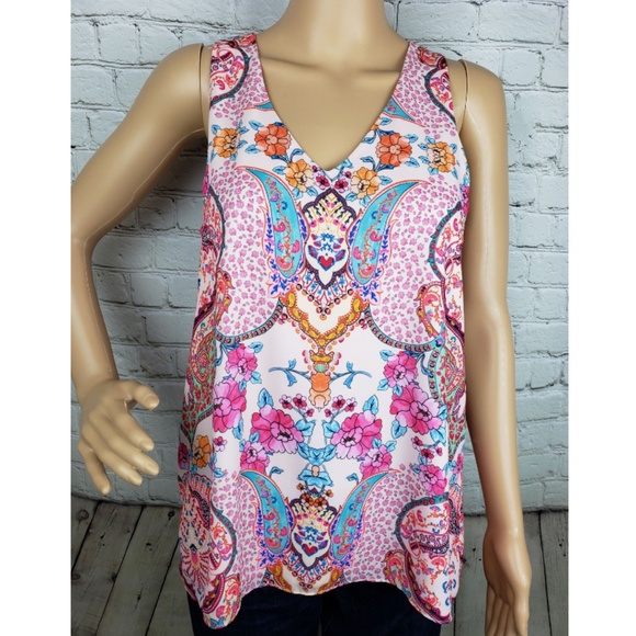 Tabitha Webb Tops - Tabitha Webb Floral Paisley Sleeveless Blouse